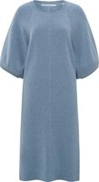 Knitted puff sleeve dress Blauw