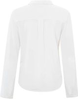 Jersey v-neck top with collar Wit