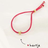 Touw armbandje hartje Roze