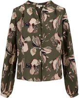 blouse met Iris bloemen print Groen