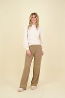 Broek visgraat structuur Beige