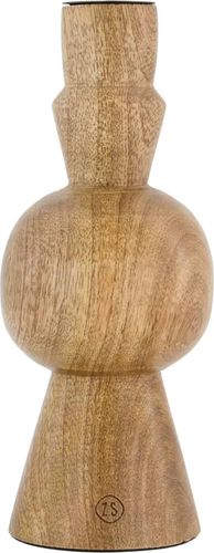 Zusss houten kandelaar met bolling L naturel Bruin