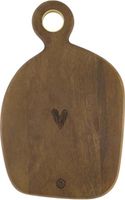 houten serveerplankje hartje 30x19cm donkerbruin Bruin