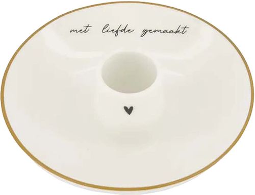 Zusss tapasschaal met liefde gemaakt Ø14,5cm wit/oker Geel