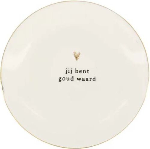 Zusss Wandbordje goud hartje jij bent goud waard Geel