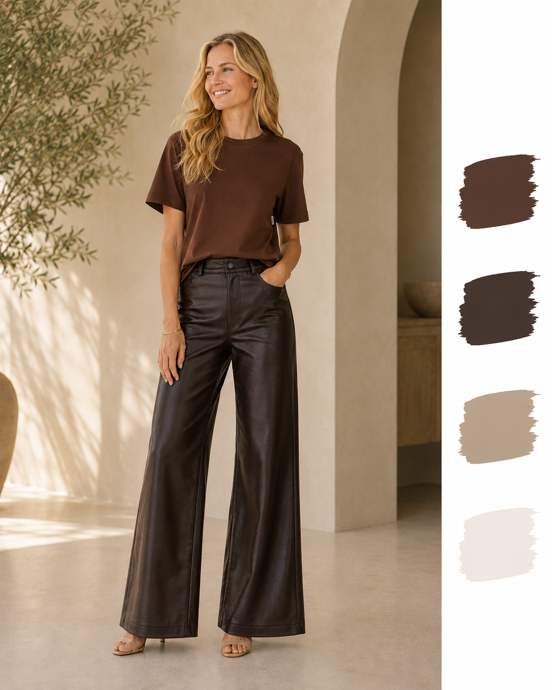 Dameslook in chocoladebruin
