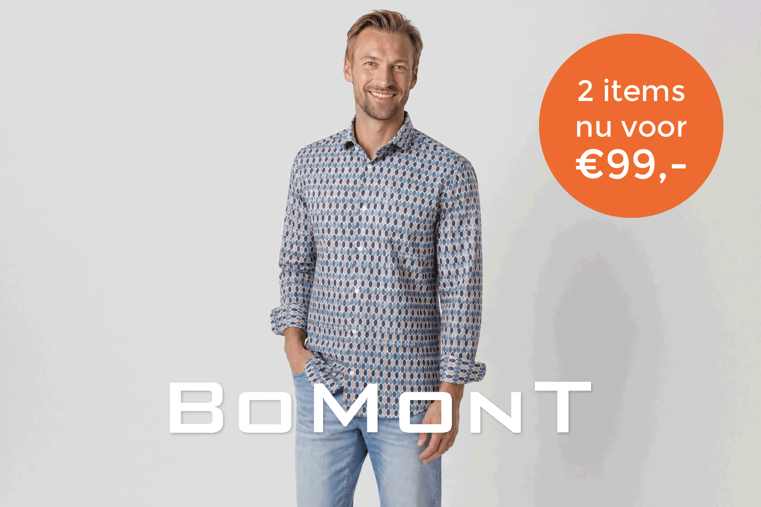 Bomont mix & match actie met heren truien en overhemden